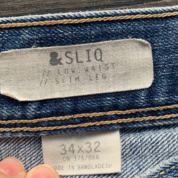 SLIQ Mens Faded Distressed Jeans - Picture 2 of 6